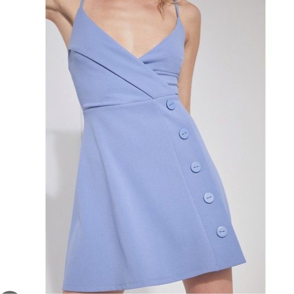 Silence + Noise Button-Down Surplice Mini Dress - image 1